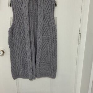 Irish Merino Wool Sweater Vest - Made in Ireland - Size XL